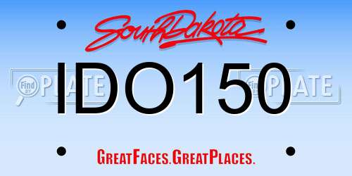 IDO150 South Dakota License Plate
