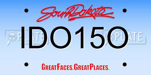 IDO15O South Dakota License Plate