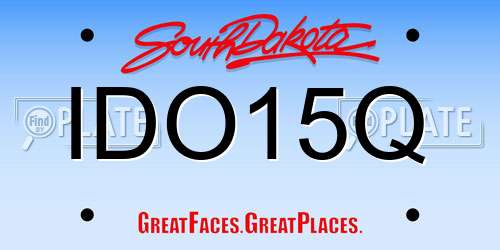 IDO15Q South Dakota License Plate