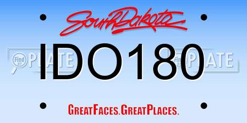 IDO180 South Dakota License Plate