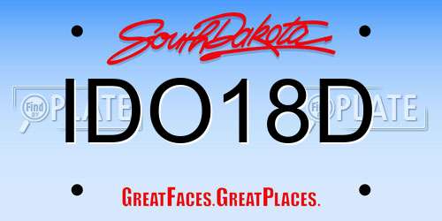 IDO18D South Dakota License Plate