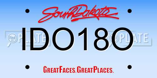 IDO18O South Dakota License Plate