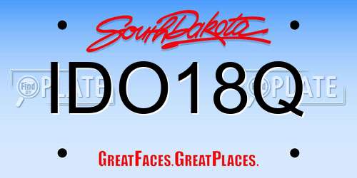 IDO18Q South Dakota License Plate