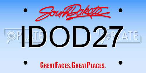 IDOD27 South Dakota License Plate