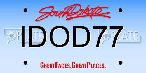 IDOD77 South Dakota License Plate