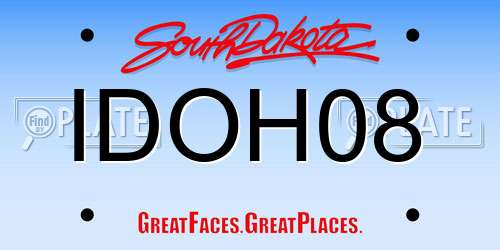 IDOH08 South Dakota License Plate