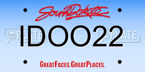 IDOO22 South Dakota License Plate