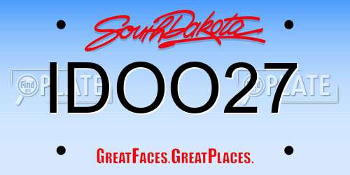 IDOO27 South Dakota License Plate