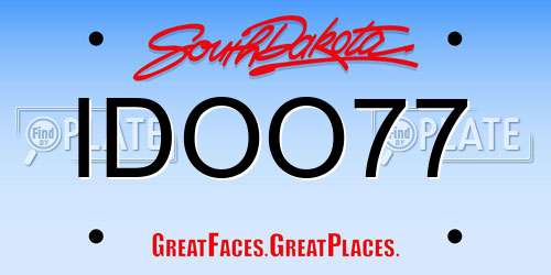 IDOO77 South Dakota License Plate