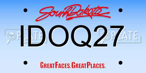 IDOQ27 South Dakota License Plate