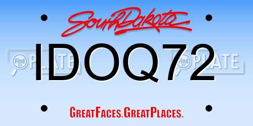 IDOQ72 South Dakota License Plate