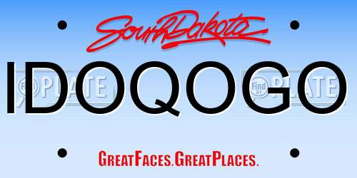 IDOQOGO South Dakota License Plate
