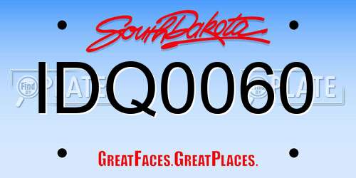 IDQ0060 South Dakota License Plate