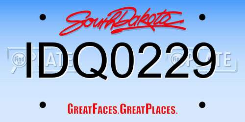 IDQ0229 South Dakota License Plate