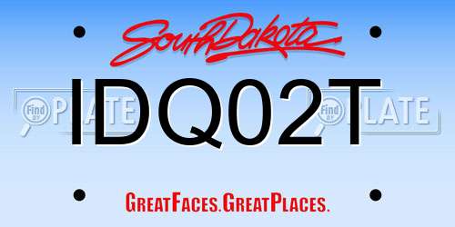 IDQ02T South Dakota License Plate