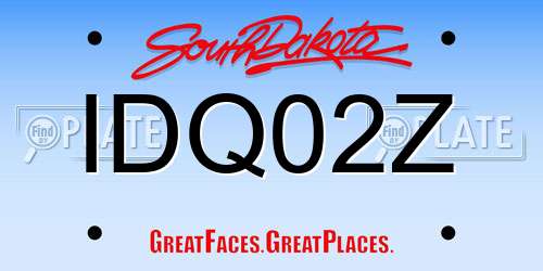 IDQ02Z South Dakota License Plate