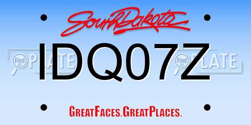 IDQ07Z South Dakota License Plate