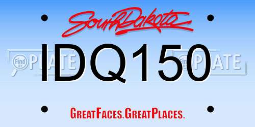 IDQ150 South Dakota License Plate