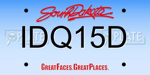 IDQ15D South Dakota License Plate