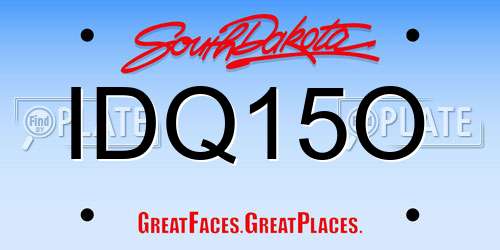 IDQ15O South Dakota License Plate