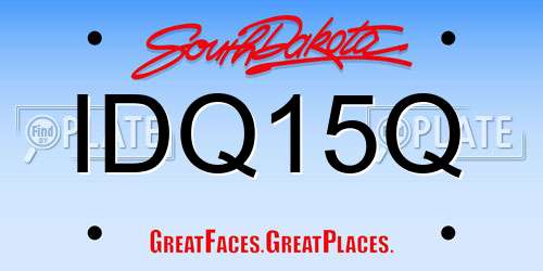 IDQ15Q South Dakota License Plate