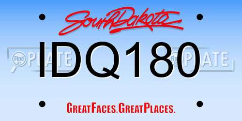 IDQ180 South Dakota License Plate