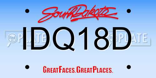 IDQ18D South Dakota License Plate