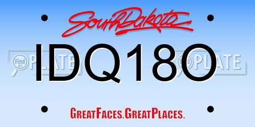 IDQ18O South Dakota License Plate