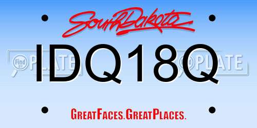IDQ18Q South Dakota License Plate