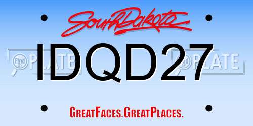 IDQD27 South Dakota License Plate