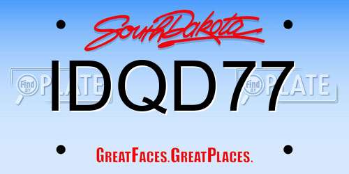 IDQD77 South Dakota License Plate