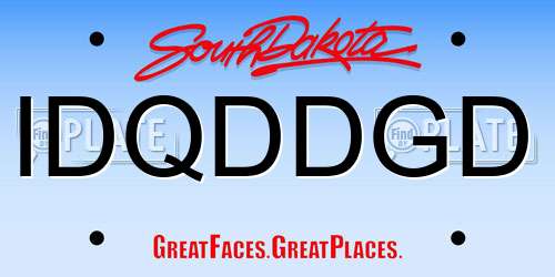 IDQDDGD South Dakota License Plate