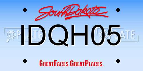 IDQH05 South Dakota License Plate