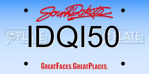 IDQI50 South Dakota License Plate