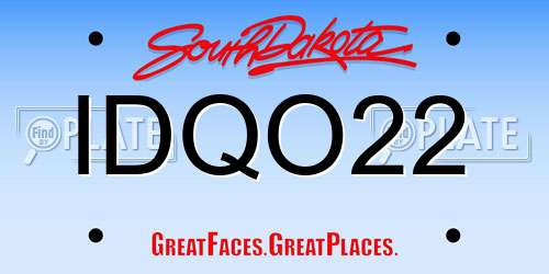 IDQO22 South Dakota License Plate
