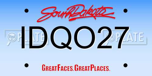 IDQO27 South Dakota License Plate