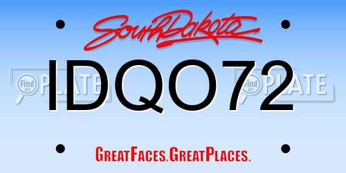 IDQO72 South Dakota License Plate
