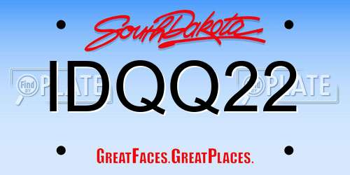 IDQQ22 South Dakota License Plate