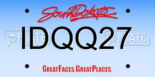 IDQQ27 South Dakota License Plate