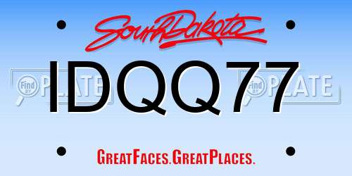 IDQQ77 South Dakota License Plate