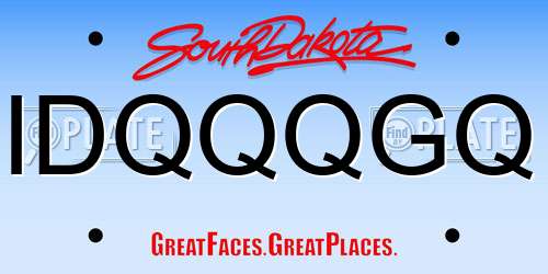 IDQQQGQ South Dakota License Plate