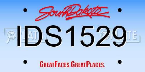 IDS1529 South Dakota License Plate