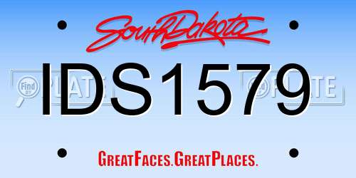 IDS1579 South Dakota License Plate