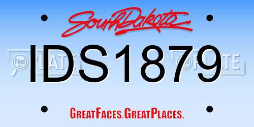 IDS1879 South Dakota License Plate
