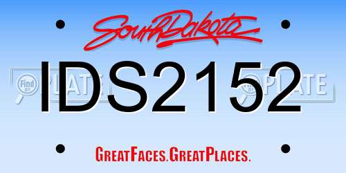IDS2152 South Dakota License Plate