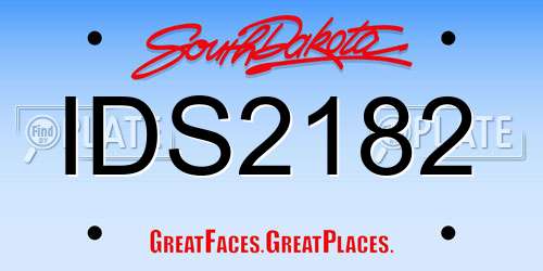 IDS2182 South Dakota License Plate