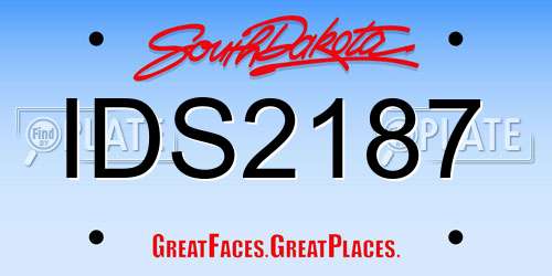 IDS2187 South Dakota License Plate