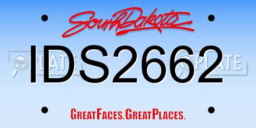 IDS2662 South Dakota License Plate
