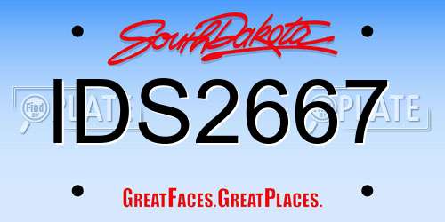 IDS2667 South Dakota License Plate