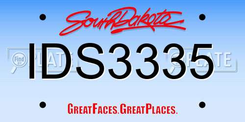 IDS3335 South Dakota License Plate
